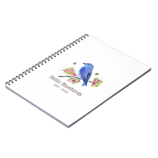 Hello Bluebirds Notebook Notizblock (Linke Seite)