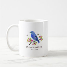 Hello Bluebirds Tasse - White