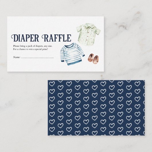 Hello Boy Baby Duwer Diaper Raffle Begleitkarte (Vorne/Hinten)