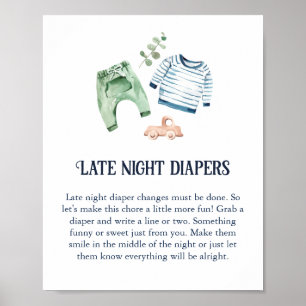 Hello Boy Baby 'Late Night Diaper Poster