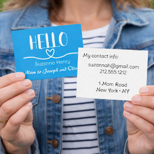 Hello Boy Mama Kontaktkarte Mommy Calling Card Telefonnummerkarte