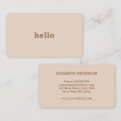 Hello Braun Beige Visitenkarte (Vorne/Hinten)