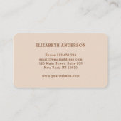 Hello Braun Beige Visitenkarte (Rückseite)