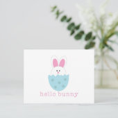 Hello Bunny Postkarte (Stehend Vorderseite)