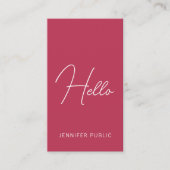 Hello Business Cards Moderne vertikale Kalligraphi Visitenkarte (Vorderseite)