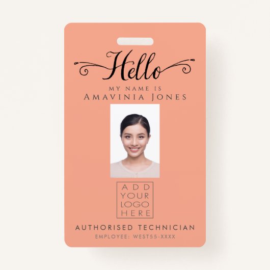 Hello Business Photo ID Identification Plastic Ausweis (Vorderseite)