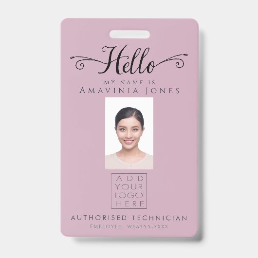 Hello Business Photo ID Identification Plastic Ausweis (Vorderseite)