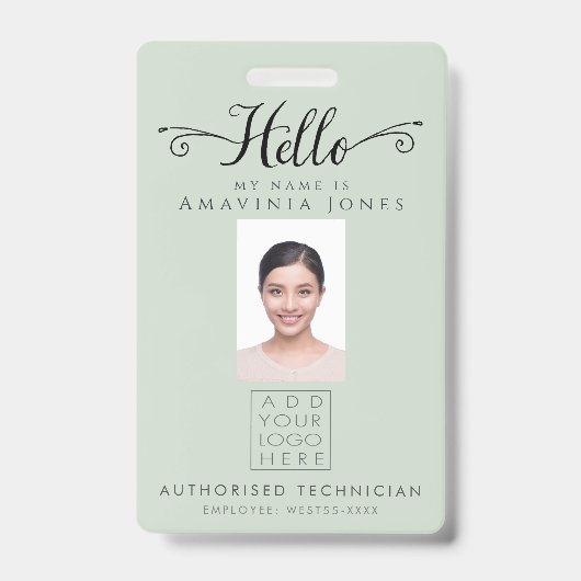 Hello Business Photo ID Identification Plastic Ausweis (Vorderseite)