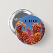 HELLO! Buttons Blue Sky Orange Fall Tree Blätter (Vorne & Hinten)