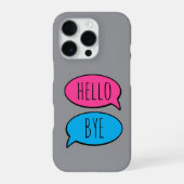 Hello Bye Grey phone Case iPhone Hülle (Rückseite)