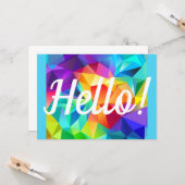 Hello Card Happy Rainbow Birthday oder Any Karte (Vorderseite/Rückseite Beispiel)
