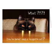 Hello Card Niedlich Funny Vampire Cat Foto (Vorderseite (Horizontal))