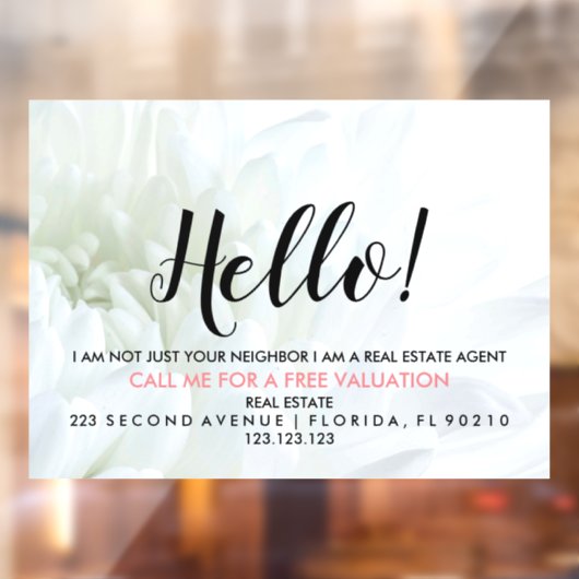 HELLO-CARD-Zeichen für Real Anwesen Agent Fensteraufkleber (Blatt 2)