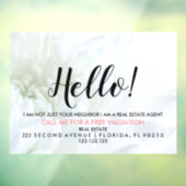 HELLO-CARD-Zeichen für Real Anwesen Agent Fensteraufkleber (Blatt 3)