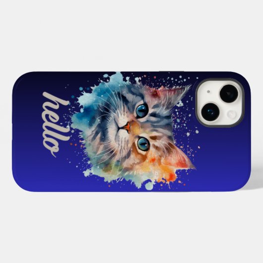 Hello Cat IPhone Case (Rückseite (Horizontal))