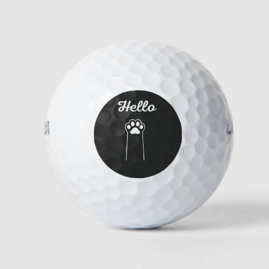 Hello Cat Wave Cute Cartoon Design Golfball (Vorderseite)