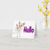 Hello Chihuahua Puppy Dog Blank Notecard Karte (Gelbe Blume)