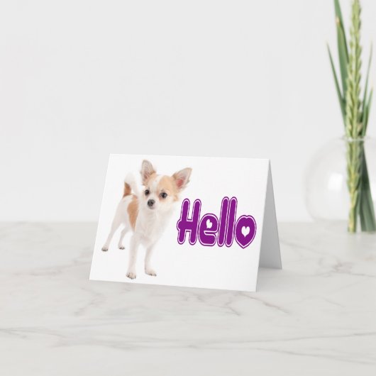 Hello Chihuahua Puppy Dog Blank Notecard Karte (Vorderseite)