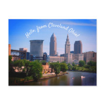 Hello Cleveland Landschaftlich River Postcard