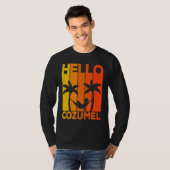 Hello Cozumel Island Vacation Sunset T-Shirt (Vorne ganz)