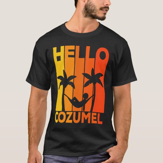 Hello Cozumel Island Vacation Sunset T-Shirt (Vorderseite)