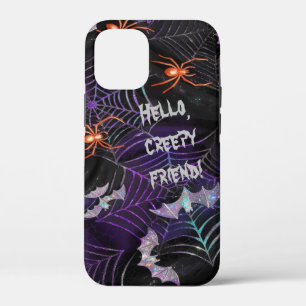 Hello Creepy Friend Spider Bats Cobweb Lila Text Case-Mate iPhone Hülle