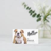 Hello Custom Foto Social Media Pet Influencer Visitenkarte (Stehend Vorderseite)