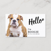 Hello Custom Foto Social Media Pet Influencer Visitenkarte (Vorderseite)