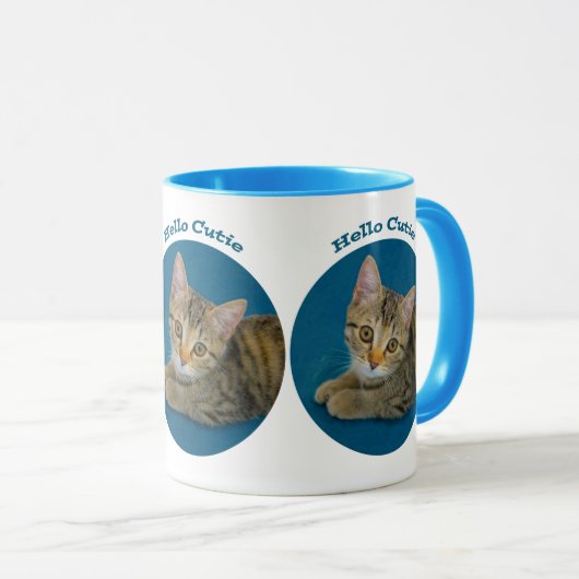 Hello cutie - cute kitten tasse (VorderseiteRechts)