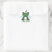 Hello Cutie Frog Sticker – Cute Aesthetic Round St (Tasche)