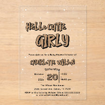 Hello Cutie Girly Cute Brown Gingham Baby Shower