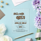 Hello Cutie Girly Cute Brown Gingham Baby Shower Acryleinladungen (In Situ (Hochzeit))