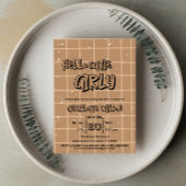 Hello Cutie Girly Cute Brown Gingham Baby Shower Einladung