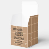 Hello Cutie Girly Cute Brown Gingham Baby Shower Geschenkschachtel (Geöffnet)