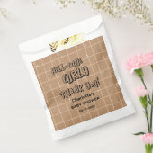 Hello Cutie Girly Cute Brown Gingham Baby Shower Geschenktütchen (Versiegelt)