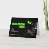 Hello Darkness Green Eyes Halloween-Party Karte (Vorderseite)