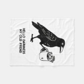 Hello Darkness My Old Friend Meme Crow Drinking Bl Fleecedecke (Vorderseite (Horizontal))