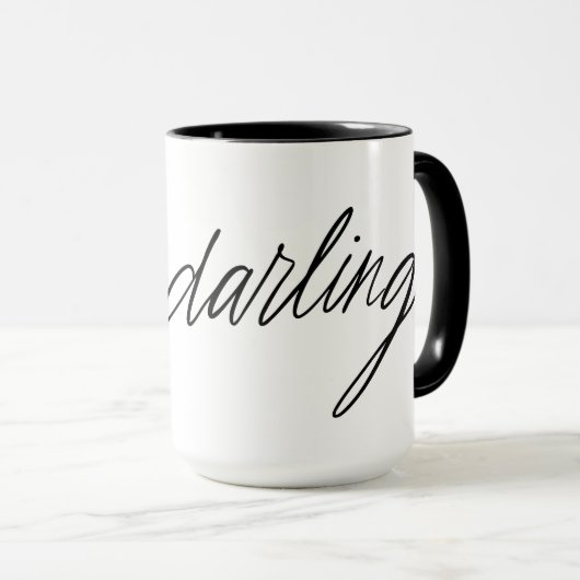 Hello Darling handgeschrieben Tasse (VorderseiteRechts)