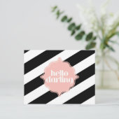 Hello Darling Post Card Postkarte (Stehend Vorderseite)