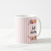 Hello Darling Stripe Blume Painting Kaffeetasse (VorderseiteRechts)