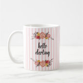 Hello Darling Stripe Blume Painting Kaffeetasse (Links)