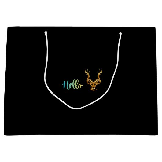 Hello Deer Große Geschenktüte (Vorderseite)