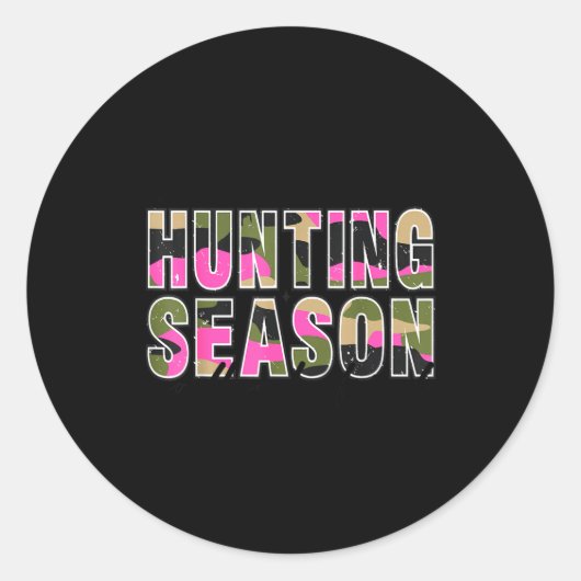 Hello Deer Season Goodbye Boyfriend Camo Flag Hunt Runder Aufkleber (Vorderseite)