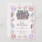 Hello Double Digits Birthday Invitation Girl, 10. Einladung (Vorderseite)