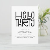 HELLO DRITZ Moderner 30. Geburtstag Einladung (Stehend Vorderseite)