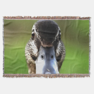 Hello Ducky Quirky Duck Portrait Decke
