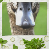 Hello Ducky Quirky Duck Portrait Geschirrtuch (Gefaltet)