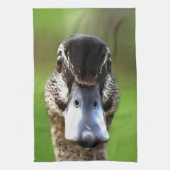 Hello Ducky Quirky Duck Portrait Geschirrtuch (Vertikal)