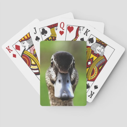 Hello Ducky Quirky Duck Portrait Spielkarten (Rückseite)