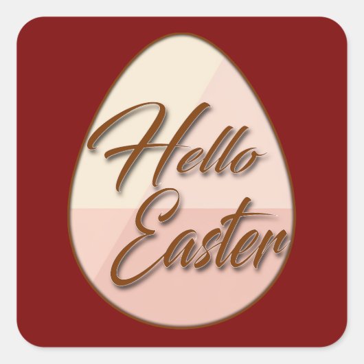 Hello Easter – Minimal Egg Design - Autocolante Quadratischer Aufkleber (Vorderseite)